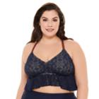 Plus Size Costa Del Sol Crochet Swim Crop Top, Women's, Size: 0x, Blue (navy)