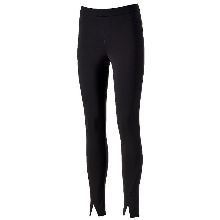 Women's Jennifer Lopez Vented Black Leggings, Size: Xs