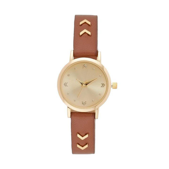 Women's Chevron Watch, Size: Small, Brown