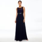 Women's Chaps Georgette Empire Evening Gown, Size: 6, Blue (navy)