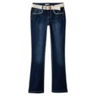 Girls 7-16 & Plus Size Mudd&reg; Belted Faded Bootcut Jeans, Girl's, Size: 20 1/2, Turquoise/blue (turq/aqua)