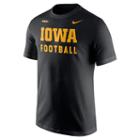 Men's Nike Iowa Hawkeyes Football Facility Tee, Size: Small, Black