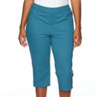 Women's Gloria Vanderbilt Lena Twill Capris, Size: 16 Avg/reg, Turquoise/blue (turq/aqua)