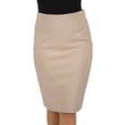 Harve Benard Solid Pencil Skirt - Women's, Size: 14, Lt Beige