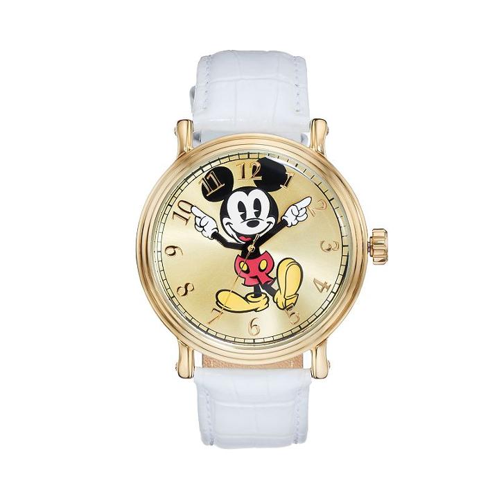 Disney's Mickey Mouse Men's Leather Watch, White