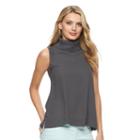 Women's Juicy Couture Sleeveless Turtleneck Top, Size: Large, Grey (charcoal)