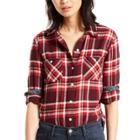 Women's Levi's Workwear Plaid Button-down Shirt, Size: Xs, Red Other
