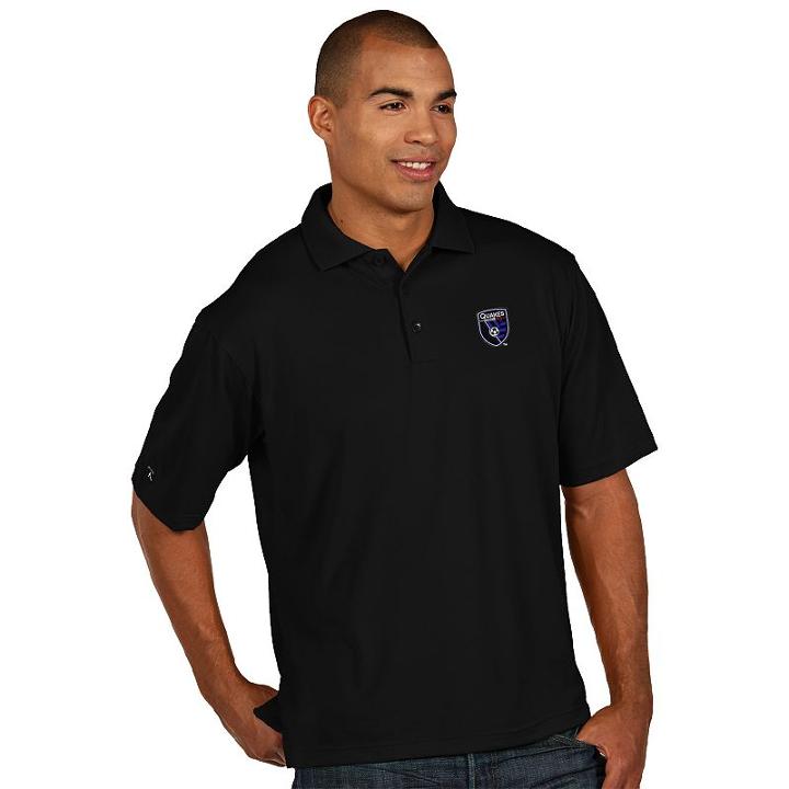 Men's Antigua San Jose Earthquakes Xtra-lite Desert-dry Pique Performance Polo, Size: Small, Black
