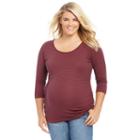 Plus Size Maternity Oh Baby By Motherhood&trade; Ruched Raglan Tee, Women's, Size: 1xl, Red