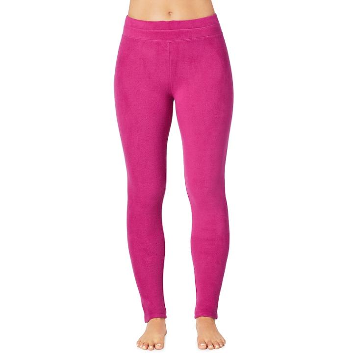 Women's Cuddl Duds Stretch Fleece Leggings, Size: Small, Pink