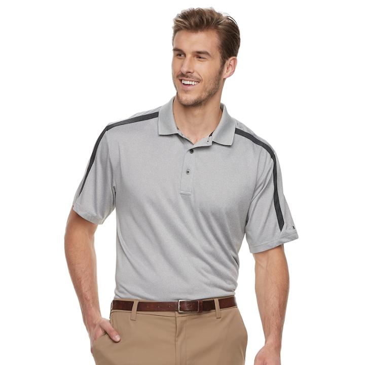 Big & Tall Grand Slam Cool Fast Classic-fit Colorblock Golf Polo, Men's, Size: Xl Tall, Light Grey