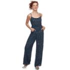 Juniors' Lily Rose Geometric Jumpsuit, Teens, Size: Xl, Navy Coral Print