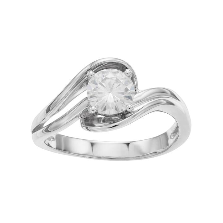 Forever Classic 14k White Gold 3/4 Carat T.w. Lab-created Moissanite Bypass Ring, Women's, Size: 8