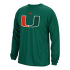 Men's Adidas Miami Hurricanes Sideline Spine Tee, Size: Medium, Dark Green