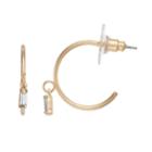 Lc Lauren Conrad Baguette Drop Nickel Free Semi-hoop Earrings, Women's, Silver