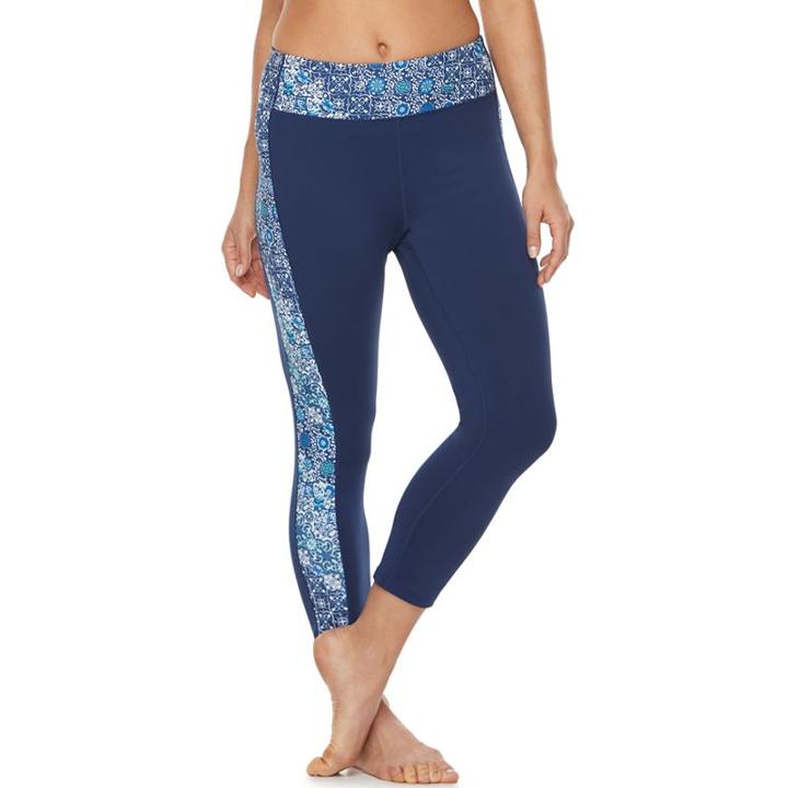 Women's Gaiam Om Cosmic Capri Yoga Leggings, Size: Xl, Lt Brown