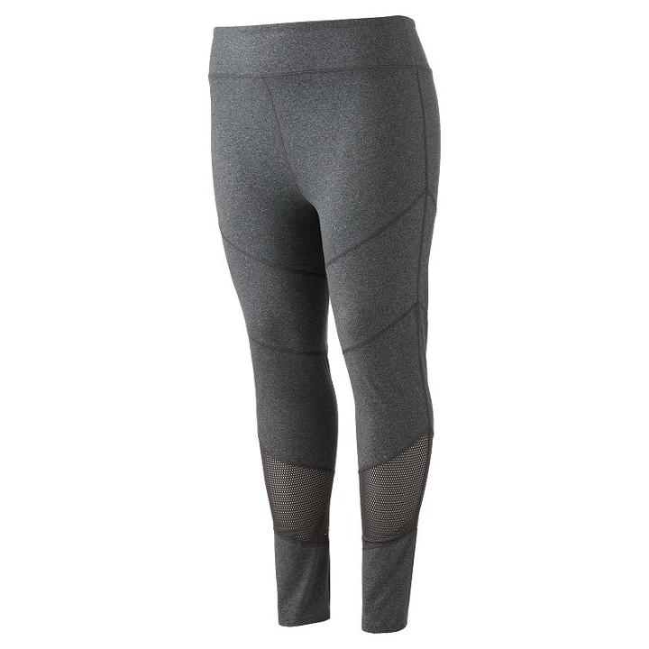 Juniors' Plus Size So&reg; Mesh Inset Yoga Leggings, Teens, Size: 3xl, Dark Grey