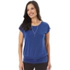 Women's Apt. 9&reg; Strappy Banded Tee, Size: Large, Brt Blue