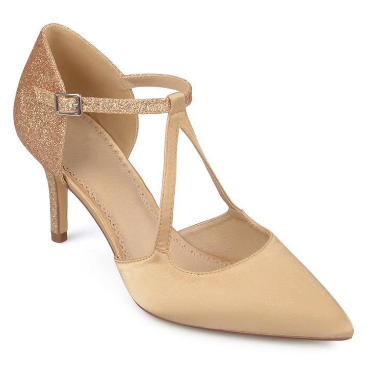 Journee Collection Elodie Women's High Heel Mary Jane Shoes, Size: Medium (7.5), Lt Beige