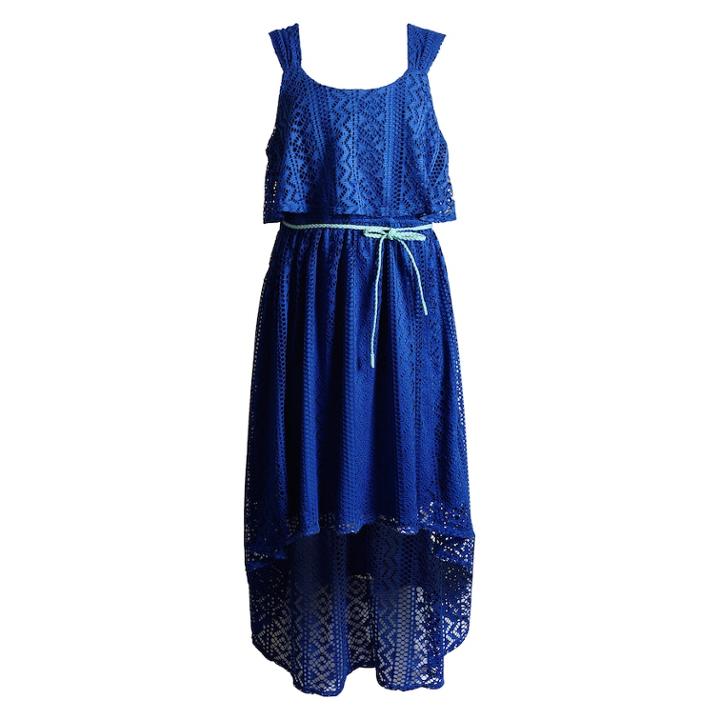 Plus Size Girls 7-16 Emily West Crochet Popover Dress, Size: 16 1/2, Blue (navy)