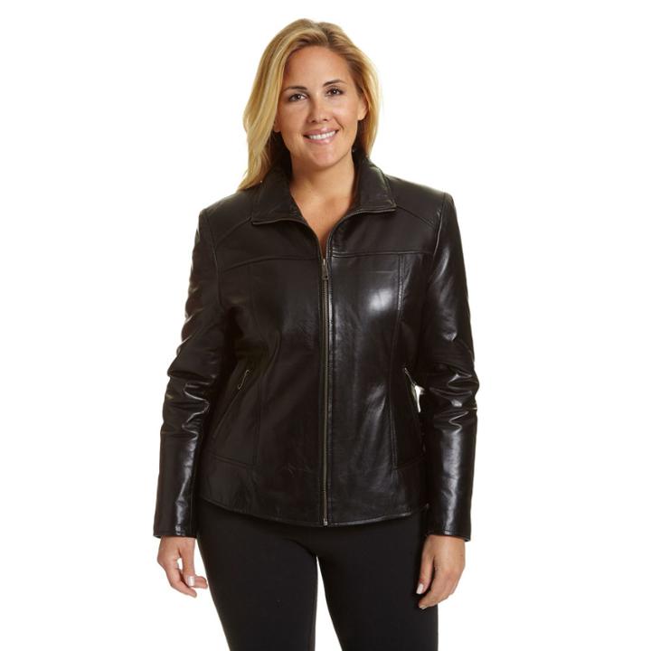 Plus Size Excelled Leather Scuba Jacket, Women's, Size: 1xl