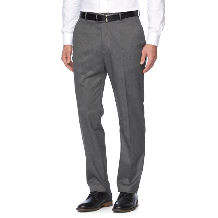 Big & Tall Croft & Barrow&reg; True Comfort Stretch Classic-fit Flat-front Suit Pants, Men's, Size: 42x34, Med Grey