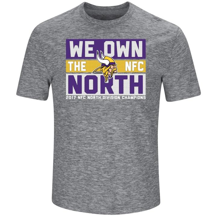 Men's Minnesota Vikings 2017 Nfc North Division Champions Line Of Scrimmage Tee, Size: Xxl, Dark Grey