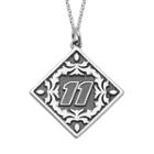 Insignia Collection Nascar Denny Hamlin 11 Stainless Steel Pendant Necklace, Women's, Size: 18, Grey