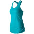 Women's New Balance The Perfect Shirred Racerback Workout Tank, Size: Large, Brt Blue