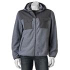 Men's Levi's&reg; Fleece Mixed Media Hooded Jacket, Size: Xl, Grey (charcoal)
