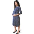 Maternity Pip & Vine By Rosie Pope Popover Striped Nursing Dress, Women's, Size: 1x-mat, Blue Other