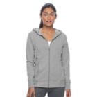Petite Tek Gear&reg; Dry Tek Zip-front Hoodie, Women's, Size: S Petite, Dark Grey