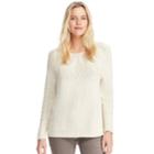 Women's Chaps Stitched Leaf Crewneck Sweater, Size: Xl, Natural