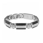 Men's Stainless Steel And Black Ion Plated Bracelet, Size: 9, Multicolor