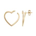 14k Gold Heart Hoop Earrings, Women's, Yellow