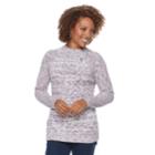 Petite Croft & Barrow&reg; Mockneck Cable Sweater, Women's, Size: L Petite, Brt Purple