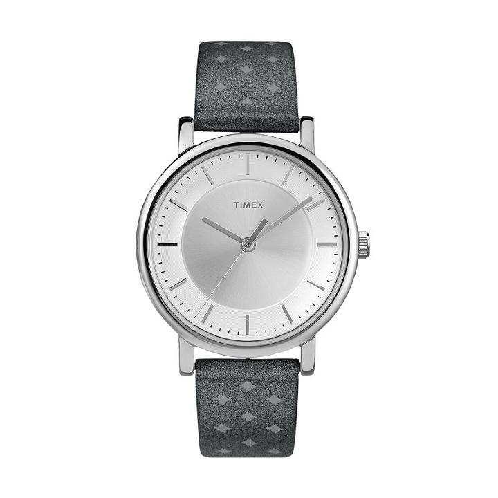 Timex Women's Main Street Leather Watch, Size: Medium, Grey