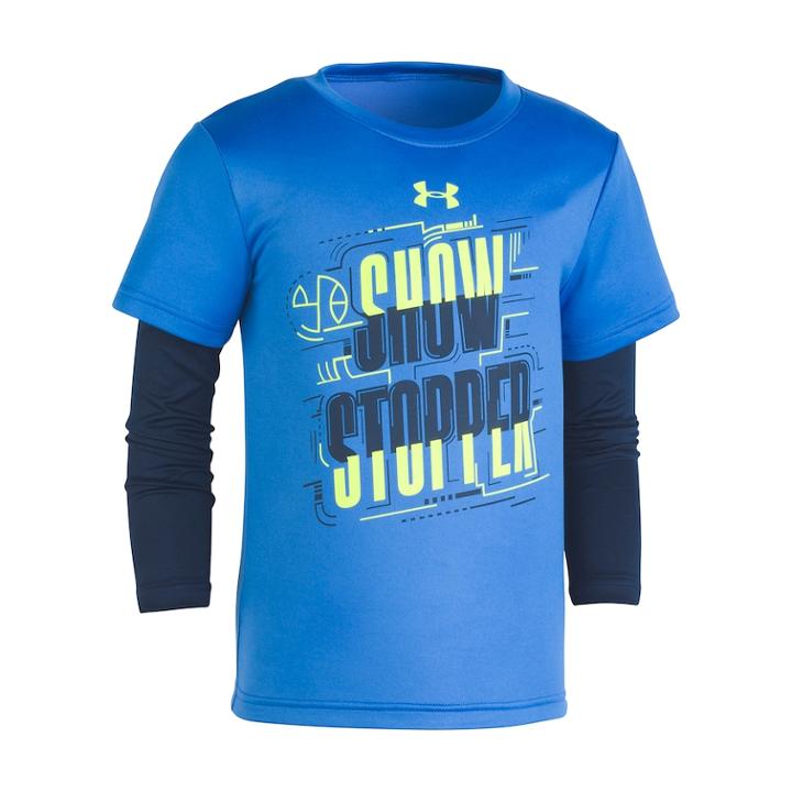 Boys 4-7 Under Armour Show Stopper Mock Layer Tee, Size: 6, Blue