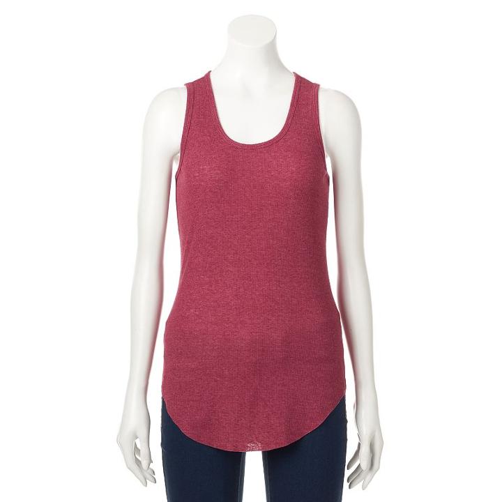 Women's Sonoma Goods For Life&trade; Ribbed Tank, Size: Large, Dark Red