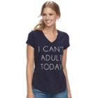 Women's Apt. 9&reg; Graphic V-neck Tee, Size: Large, Dark Blue