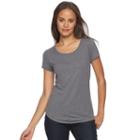 Juniors' So&reg; Short Sleeve Scoopneck Tee, Girl's, Size: Medium, Grey (charcoal)