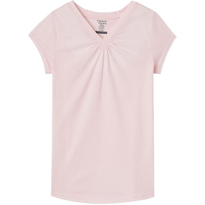 Girls 7-16 & Plus Size French Toast V-neck Tee, Size: 14-16, Light Pink