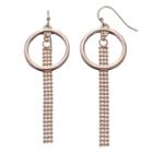 Lc Lauren Conrad Beaded Mesh Circle Nickel Free Linear Earrings, Women's, Brt Pink