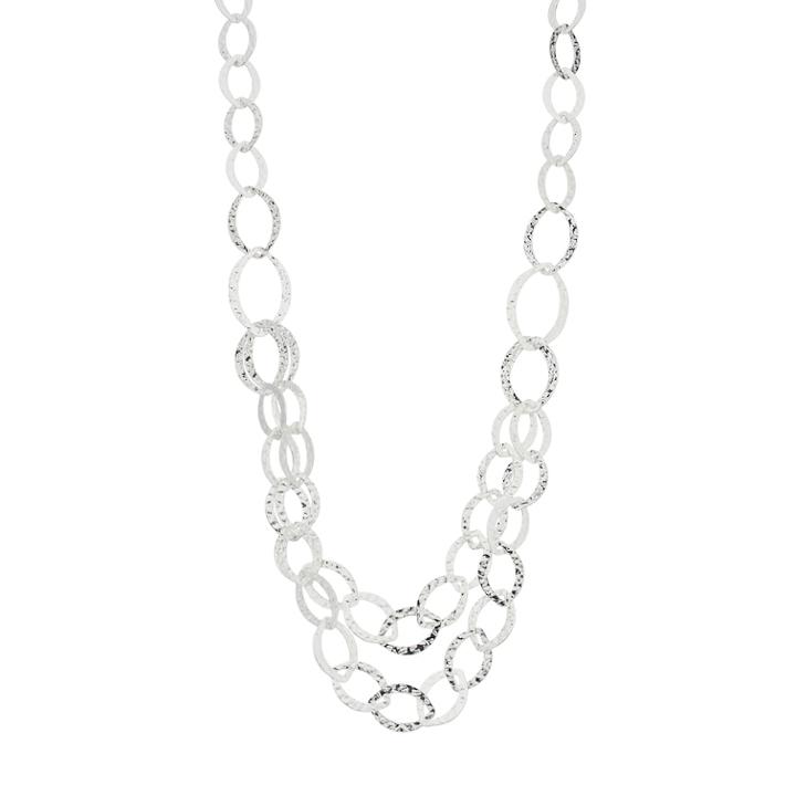 Dana Buchman Silver Tone Multi Strand Loop Link Necklace, Women's
