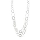 Dana Buchman Silver Tone Multi Strand Loop Link Necklace, Women's
