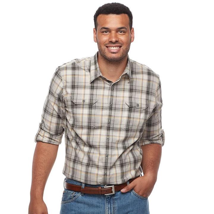 Big & Tall Croft & Barrow&reg; Regular-fit Stretch Outdoor Button-down Shirt, Men's, Size: Xl Tall, White Oth