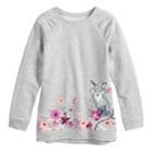 Girls 4-12 Sonoma Goods For Life&reg; Shirred Glittery Graphic French Terry Tunic, Size: 4, Light Grey