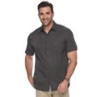 Big & Tall Croft & Barrow&reg; Regular-fit Soft Touch Microfiber Button-down Shirt, Men's, Size: M Tall, Grey (charcoal)