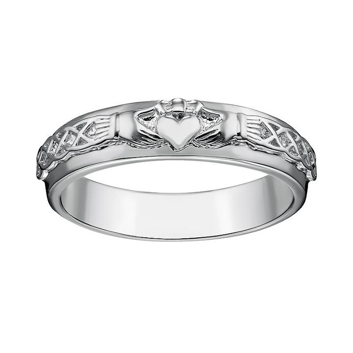 Sterling Silver Claddagh Ring, Women's, Size: 6, Grey