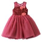 Girls 4-6x Nannette Flower Tulle Velvet Dress, Girl's, Size: 6, Red Other